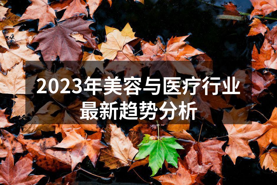 2023年美容与医疗行业最新趋势分析